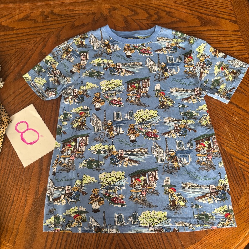 Ralph‎ Lauren Polo Bear Paris-Print Cotton Jersey Tee - Picture 3 of 9